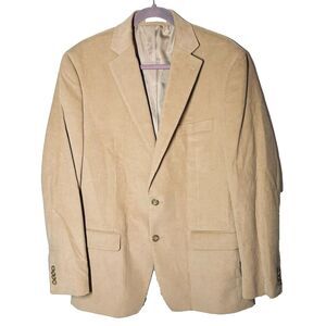 Michael Kors Corduroy Blazer‎ Mens 42L Long Tan Brown Classic Academia Casual